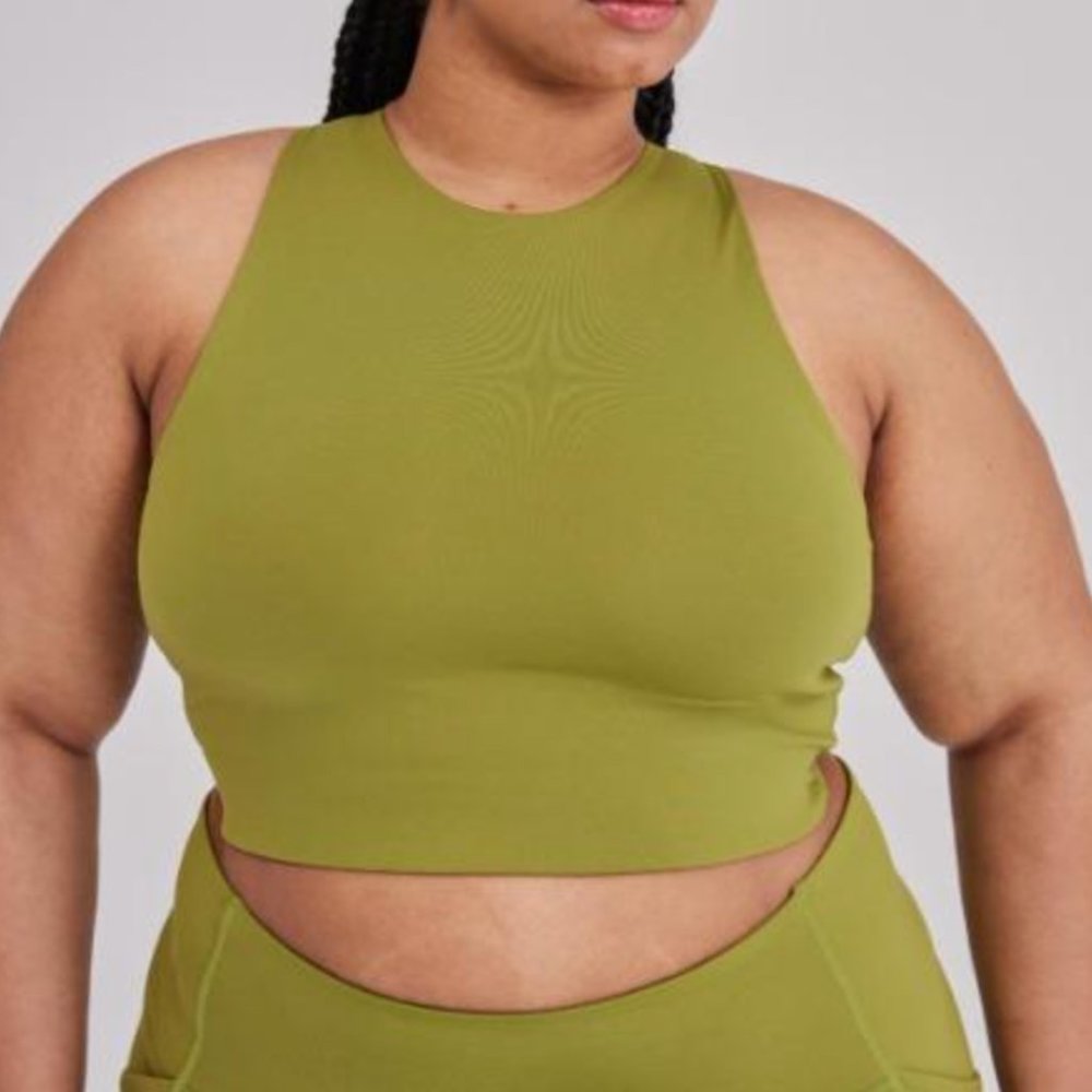 Girlfriend Collective Dylan Tank Bra in Ivy - XXL